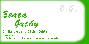 beata gathy business card