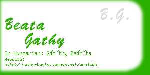 beata gathy business card